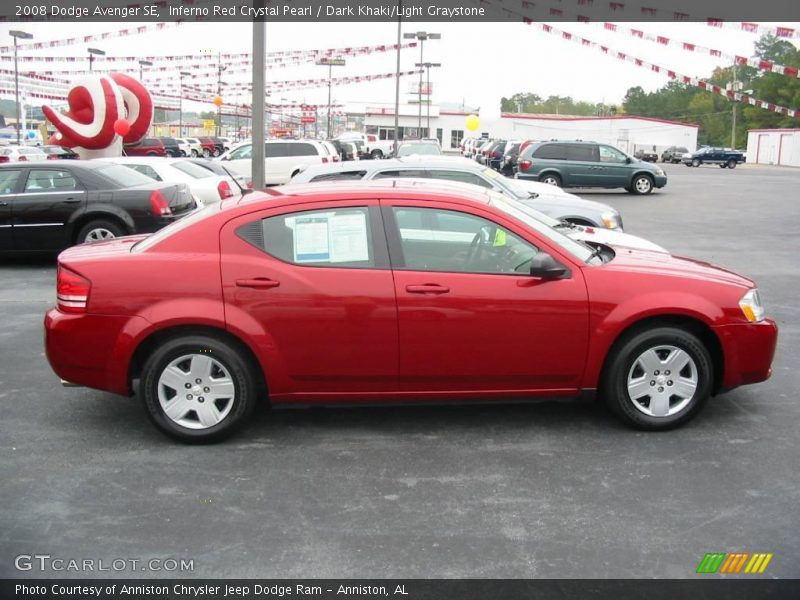 Inferno Red Crystal Pearl / Dark Khaki/Light Graystone 2008 Dodge Avenger SE