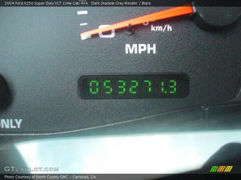 Dark Shadow Grey Metallic / Black 2004 Ford F250 Super Duty XLT Crew Cab 4x4