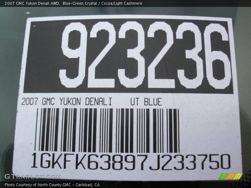 Blue-Green Crystal / Cocoa/Light Cashmere 2007 GMC Yukon Denali AWD