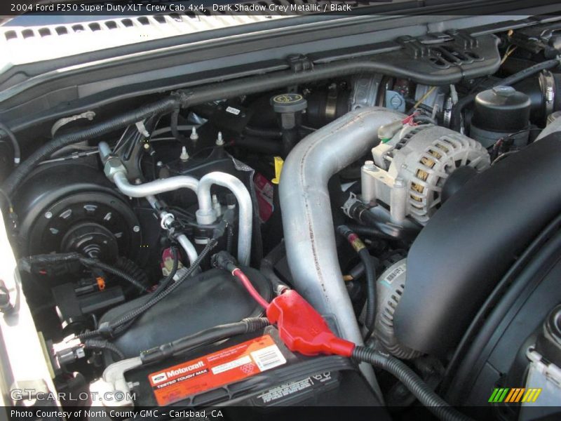 Dark Shadow Grey Metallic / Black 2004 Ford F250 Super Duty XLT Crew Cab 4x4
