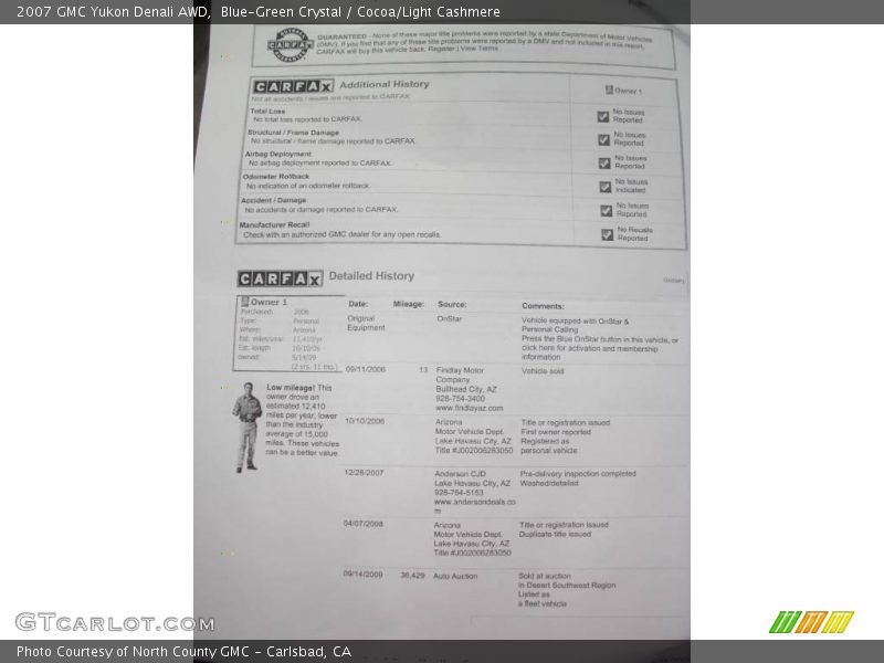 Blue-Green Crystal / Cocoa/Light Cashmere 2007 GMC Yukon Denali AWD