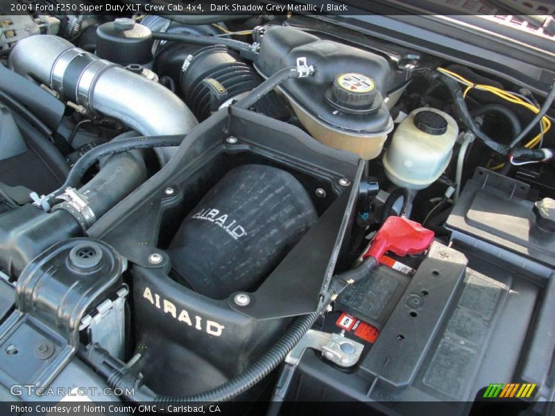 Dark Shadow Grey Metallic / Black 2004 Ford F250 Super Duty XLT Crew Cab 4x4