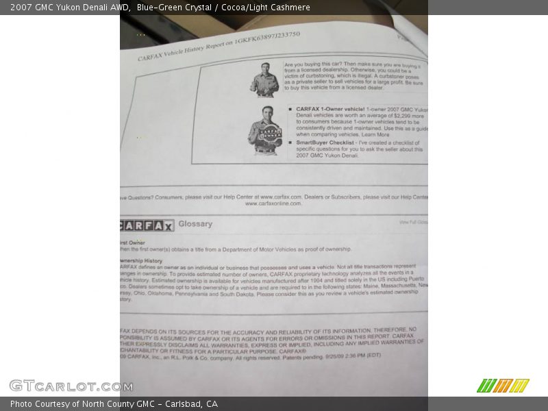 Blue-Green Crystal / Cocoa/Light Cashmere 2007 GMC Yukon Denali AWD