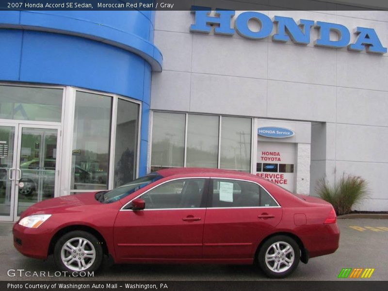 Moroccan Red Pearl / Gray 2007 Honda Accord SE Sedan