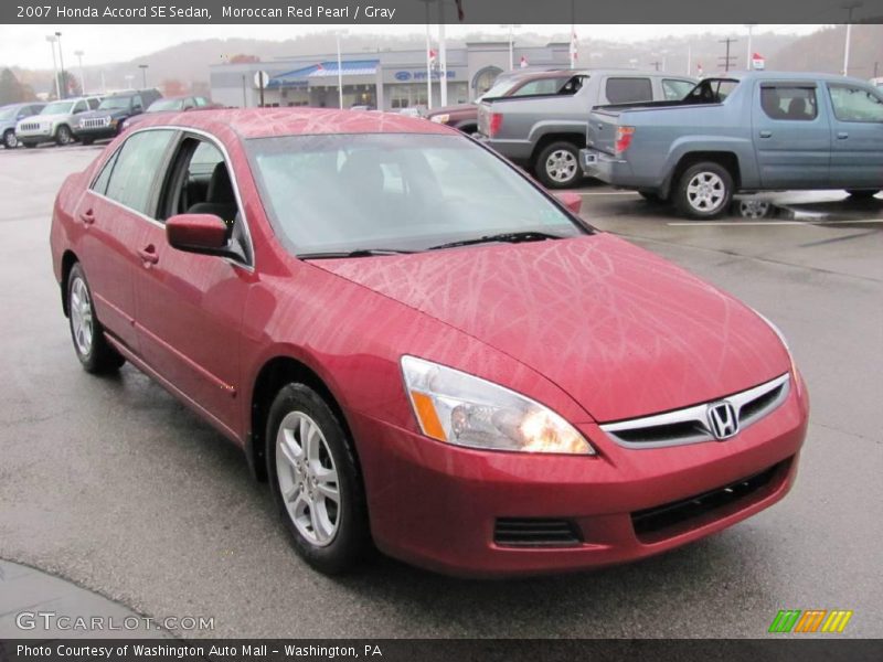 Moroccan Red Pearl / Gray 2007 Honda Accord SE Sedan