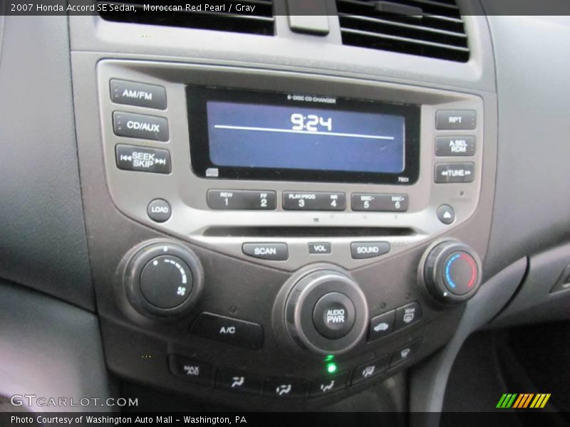 Moroccan Red Pearl / Gray 2007 Honda Accord SE Sedan