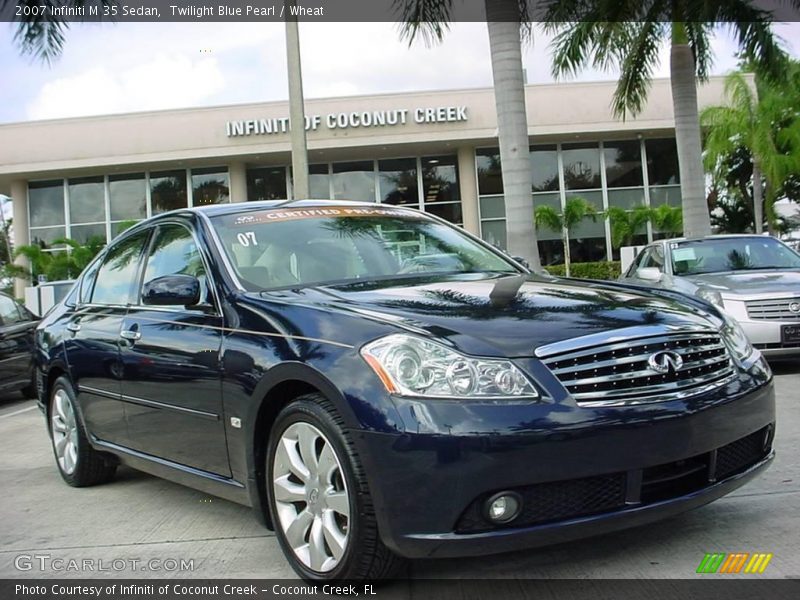 Twilight Blue Pearl / Wheat 2007 Infiniti M 35 Sedan