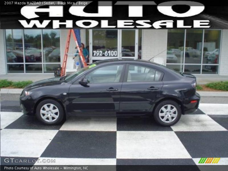Black Mica / Beige 2007 Mazda MAZDA3 i Sedan