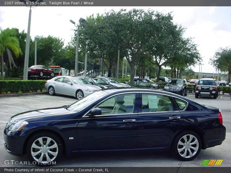 Twilight Blue Pearl / Wheat 2007 Infiniti M 35 Sedan