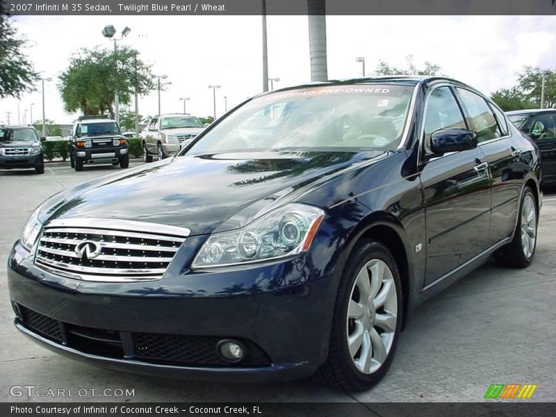 Twilight Blue Pearl / Wheat 2007 Infiniti M 35 Sedan