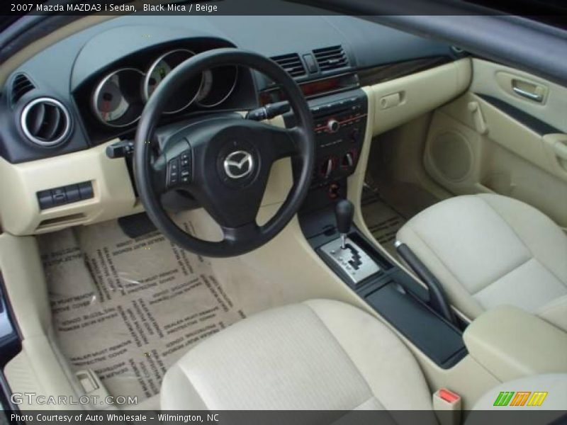 Black Mica / Beige 2007 Mazda MAZDA3 i Sedan