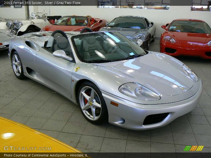 Silver / Gray Two-Tone 2001 Ferrari 360 Spider