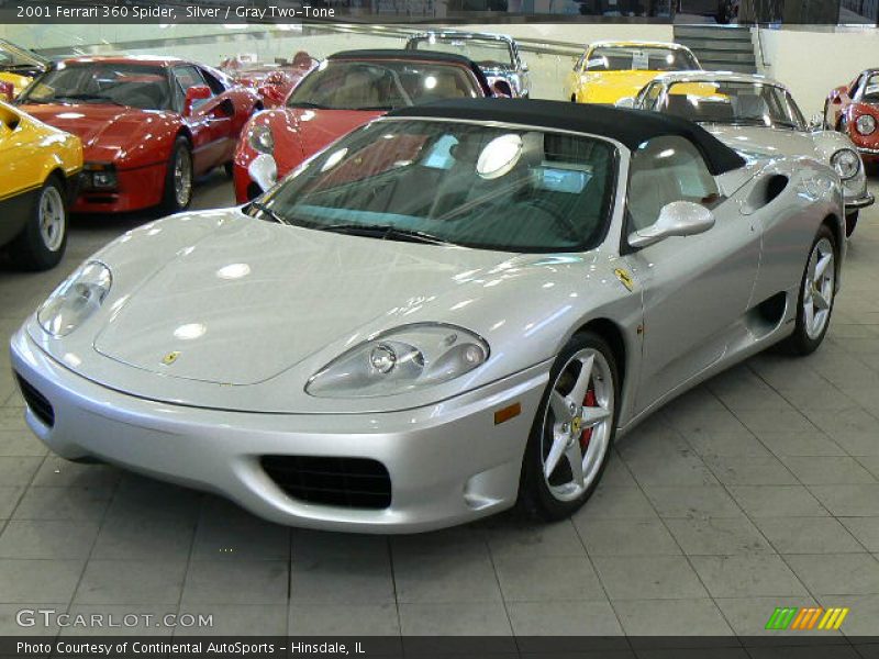Silver / Gray Two-Tone 2001 Ferrari 360 Spider