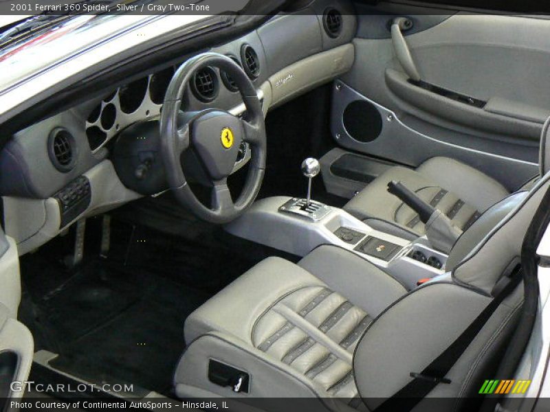 Silver / Gray Two-Tone 2001 Ferrari 360 Spider