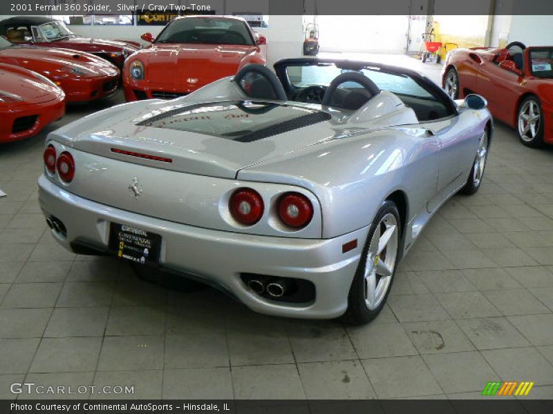 Silver / Gray Two-Tone 2001 Ferrari 360 Spider