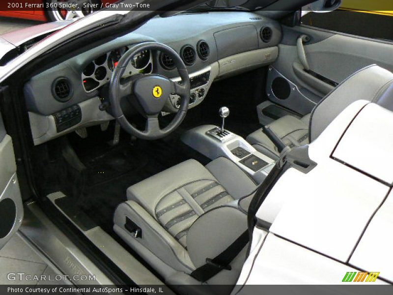 Silver / Gray Two-Tone 2001 Ferrari 360 Spider