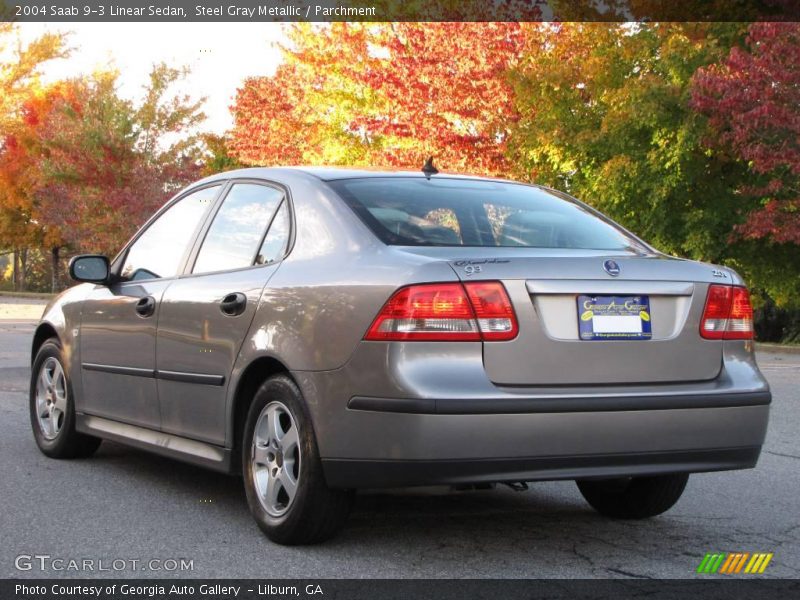 Steel Gray Metallic / Parchment 2004 Saab 9-3 Linear Sedan