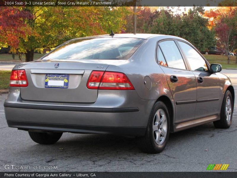 Steel Gray Metallic / Parchment 2004 Saab 9-3 Linear Sedan