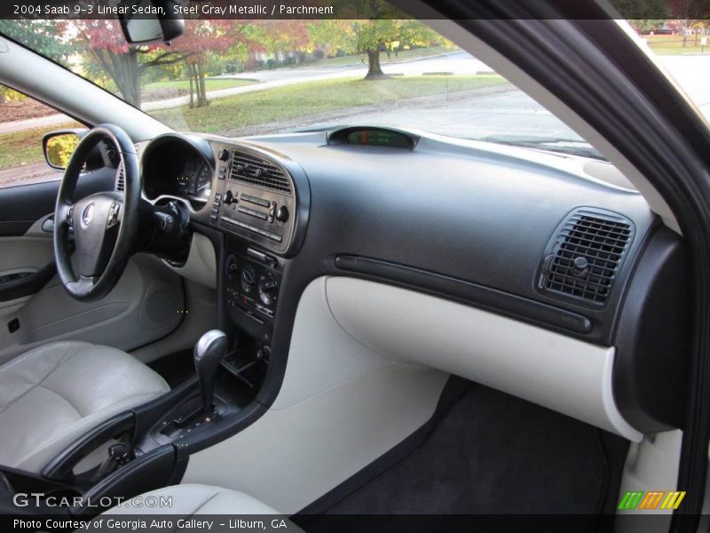 Steel Gray Metallic / Parchment 2004 Saab 9-3 Linear Sedan