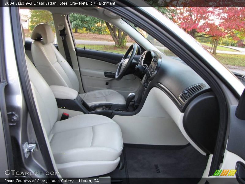 Steel Gray Metallic / Parchment 2004 Saab 9-3 Linear Sedan