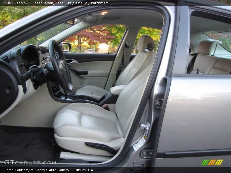 Steel Gray Metallic / Parchment 2004 Saab 9-3 Linear Sedan