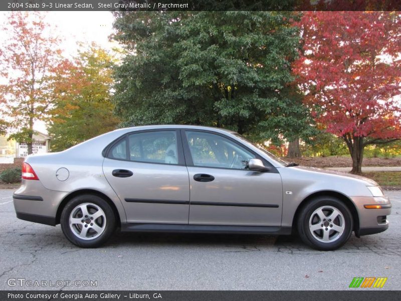 Steel Gray Metallic / Parchment 2004 Saab 9-3 Linear Sedan