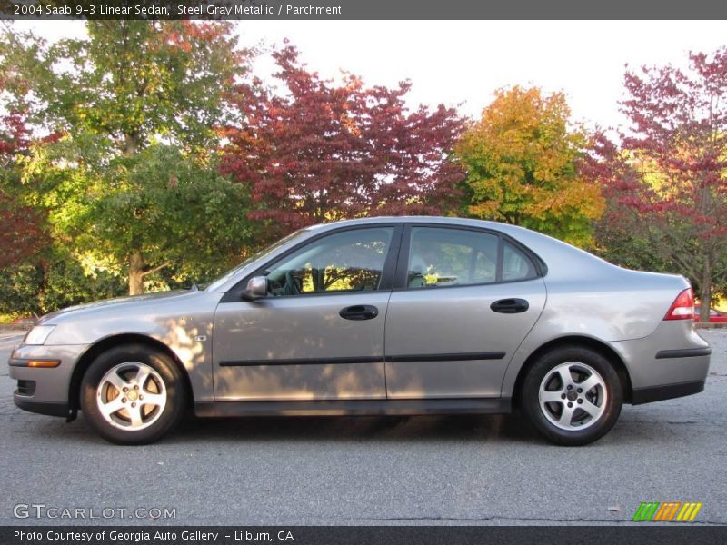 Steel Gray Metallic / Parchment 2004 Saab 9-3 Linear Sedan