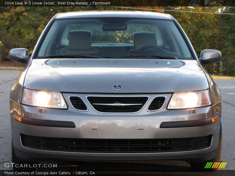 Steel Gray Metallic / Parchment 2004 Saab 9-3 Linear Sedan