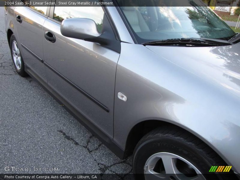 Steel Gray Metallic / Parchment 2004 Saab 9-3 Linear Sedan