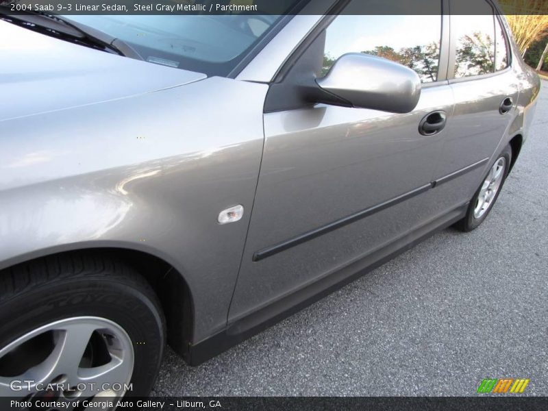 Steel Gray Metallic / Parchment 2004 Saab 9-3 Linear Sedan