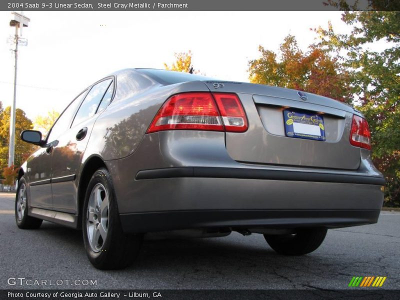 Steel Gray Metallic / Parchment 2004 Saab 9-3 Linear Sedan