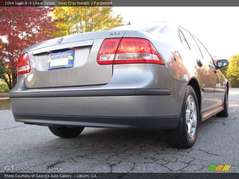 Steel Gray Metallic / Parchment 2004 Saab 9-3 Linear Sedan