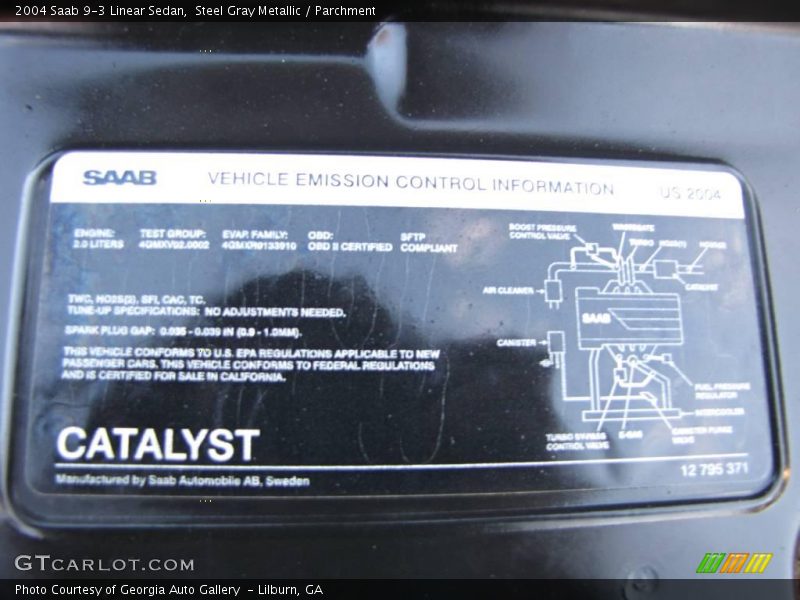 Steel Gray Metallic / Parchment 2004 Saab 9-3 Linear Sedan