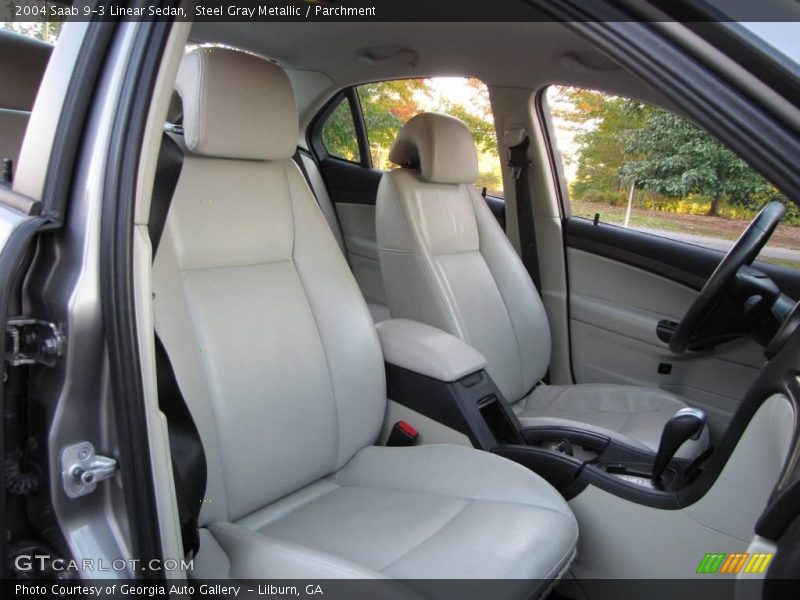 Steel Gray Metallic / Parchment 2004 Saab 9-3 Linear Sedan