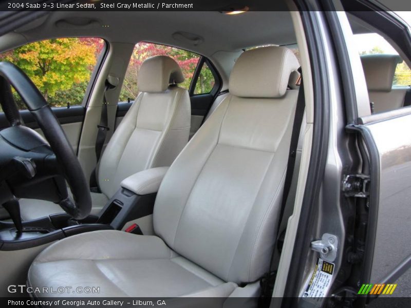 Steel Gray Metallic / Parchment 2004 Saab 9-3 Linear Sedan