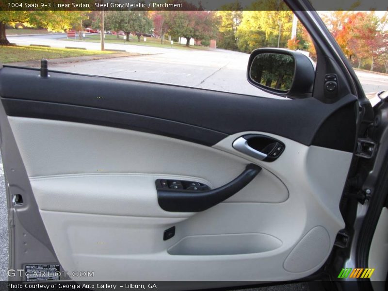 Steel Gray Metallic / Parchment 2004 Saab 9-3 Linear Sedan
