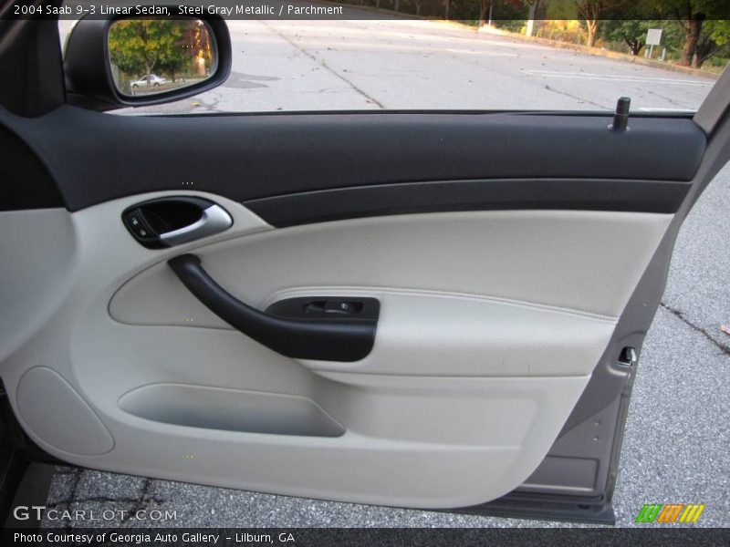 Steel Gray Metallic / Parchment 2004 Saab 9-3 Linear Sedan