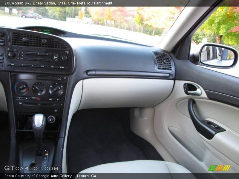 Steel Gray Metallic / Parchment 2004 Saab 9-3 Linear Sedan