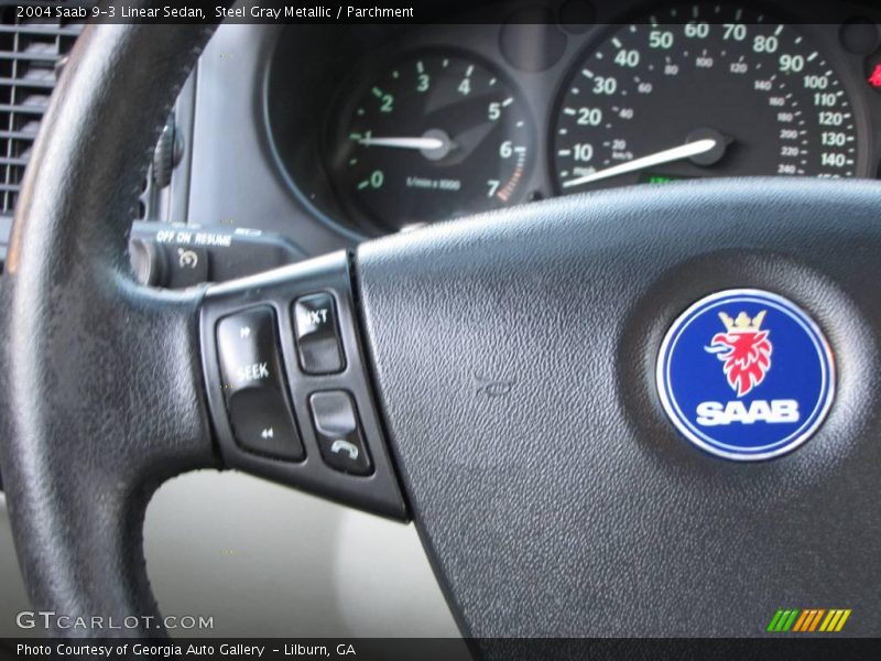 Steel Gray Metallic / Parchment 2004 Saab 9-3 Linear Sedan