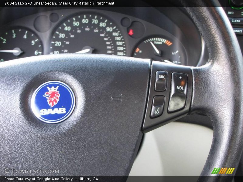 Steel Gray Metallic / Parchment 2004 Saab 9-3 Linear Sedan