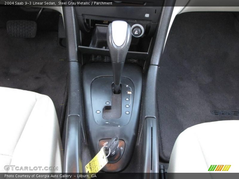 Steel Gray Metallic / Parchment 2004 Saab 9-3 Linear Sedan