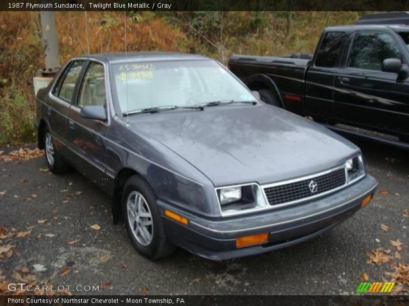Twilight Blue Metallic / Gray 1987 Plymouth Sundance