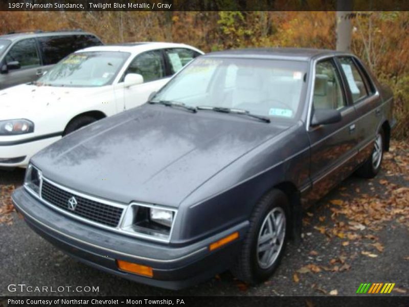 Twilight Blue Metallic / Gray 1987 Plymouth Sundance