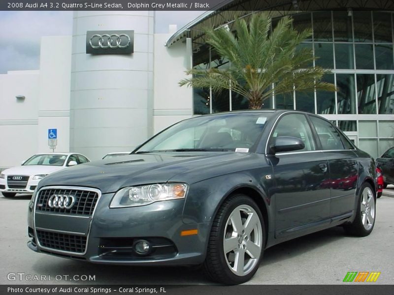 Dolphin Grey Metallic / Black 2008 Audi A4 3.2 Quattro S-Line Sedan
