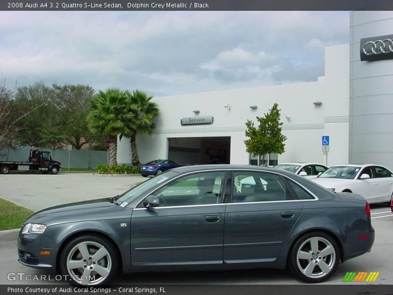 Dolphin Grey Metallic / Black 2008 Audi A4 3.2 Quattro S-Line Sedan