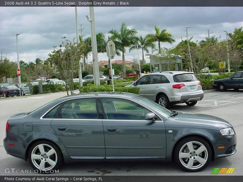 Dolphin Grey Metallic / Black 2008 Audi A4 3.2 Quattro S-Line Sedan