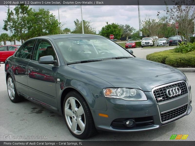 Dolphin Grey Metallic / Black 2008 Audi A4 3.2 Quattro S-Line Sedan