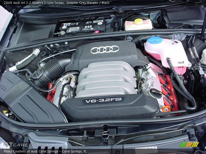 Dolphin Grey Metallic / Black 2008 Audi A4 3.2 Quattro S-Line Sedan