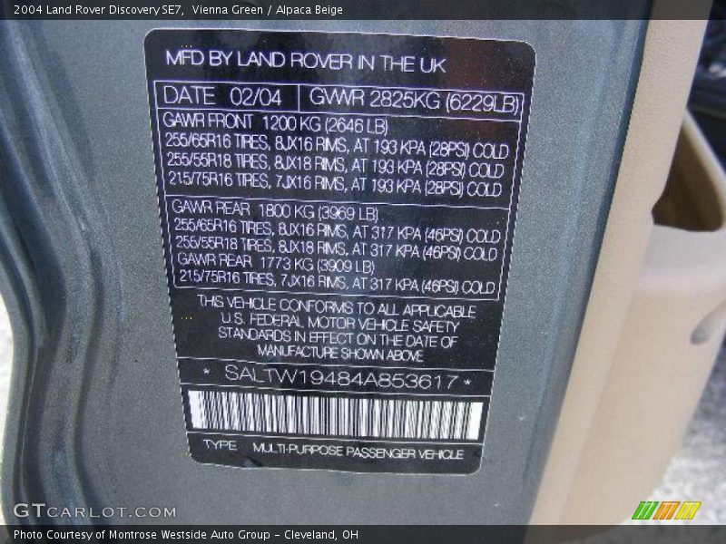 Vienna Green / Alpaca Beige 2004 Land Rover Discovery SE7