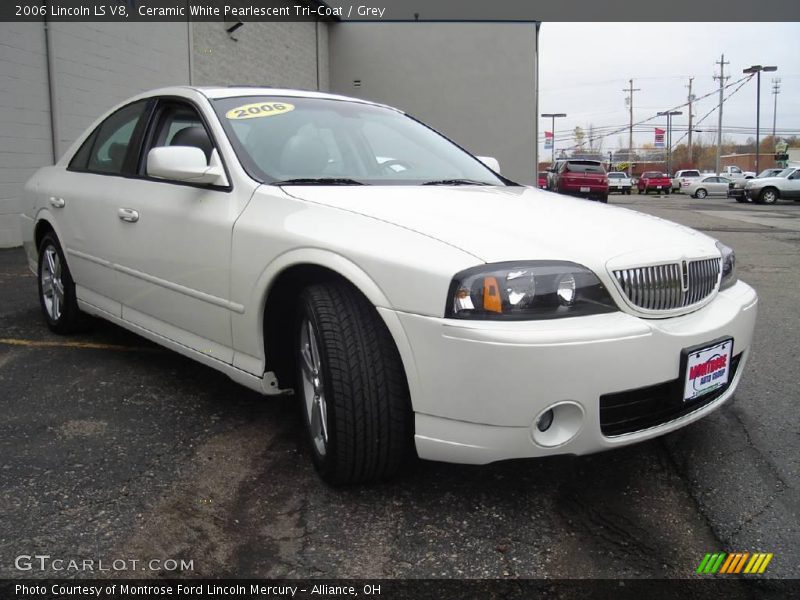 Ceramic White Pearlescent Tri-Coat / Grey 2006 Lincoln LS V8